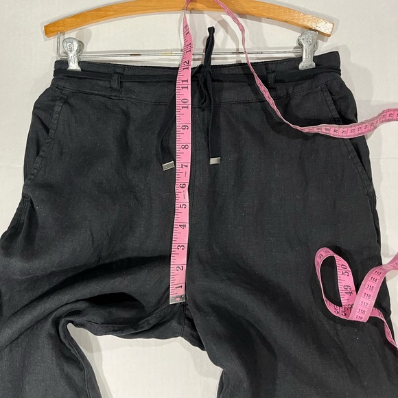 H BY HALSTON WIDE LEG CROP LINEN PANTS - Picture 6 of 14